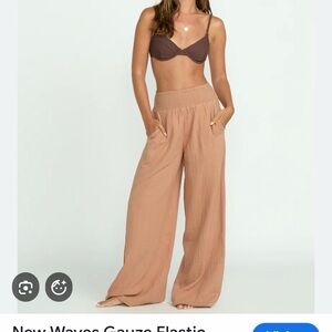 Billabong New Waves gauzy wide leg beach pants Small